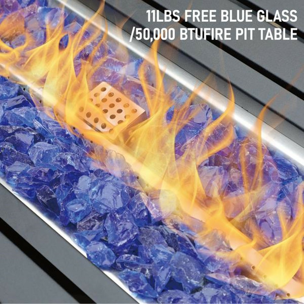 45'' Gas Fire Pit Table 50,000 BTU Rectangular Patio Fire-pits Outdoor Heater