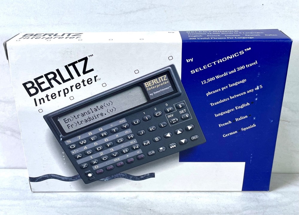 Vintage 1990 Berlitz Interpreter electronic pocket translator by Selectronics