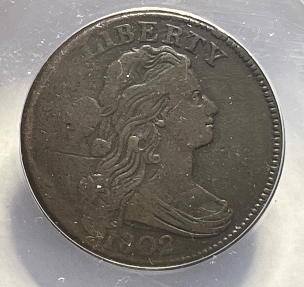 1802 Draped Bust Large Cent - Nice Copper 1C; ANACS VF-20