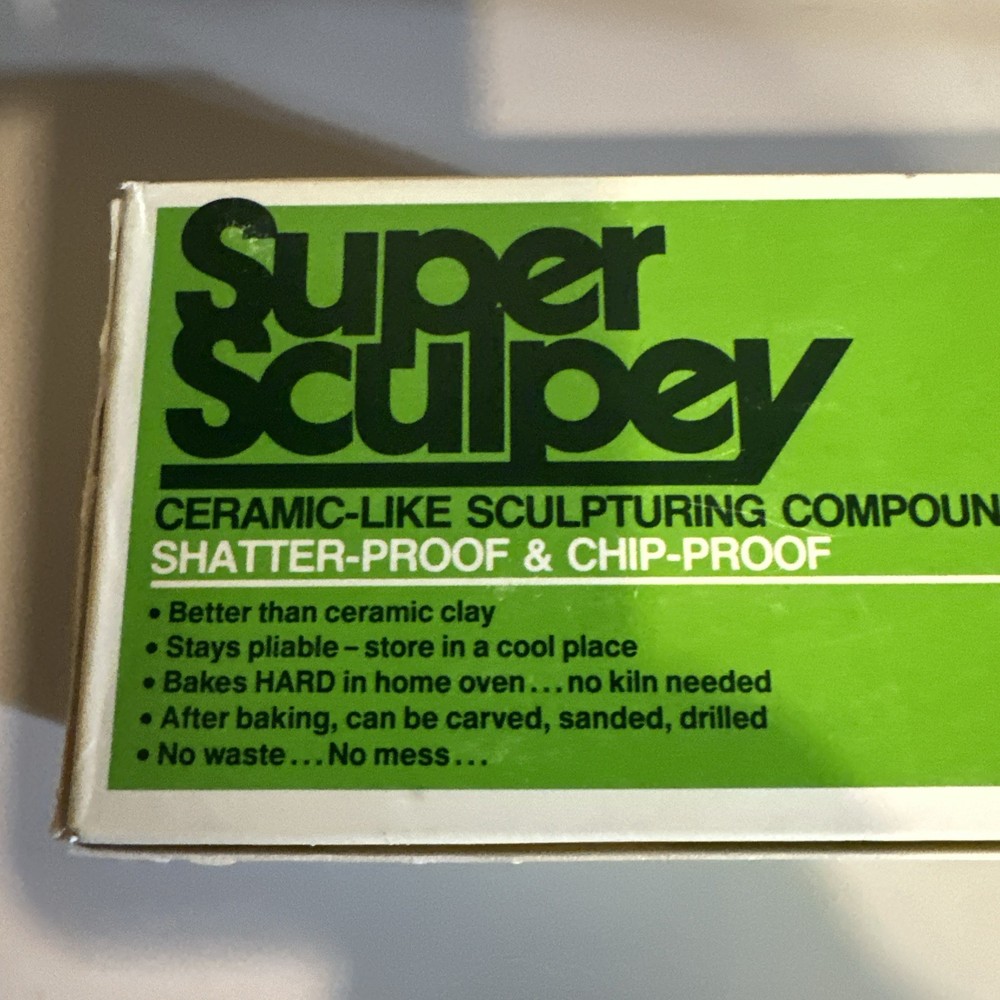 SUPER SCULPEY~ Ceramic-Like Sculpturing Compound ~ PolyForm Polymer SS1 ~ 2 NIB
