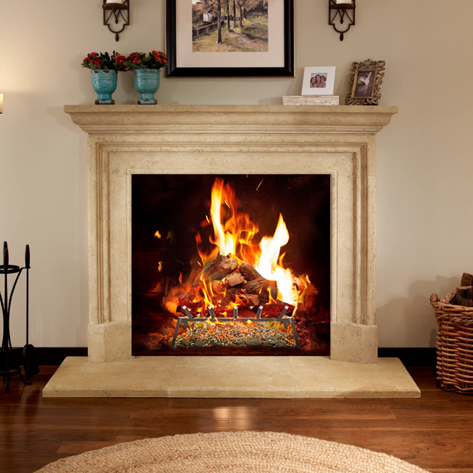 Gas Fireplace Glowing Embers Rock Wool for Vent Free or Vented Gas Log Sets