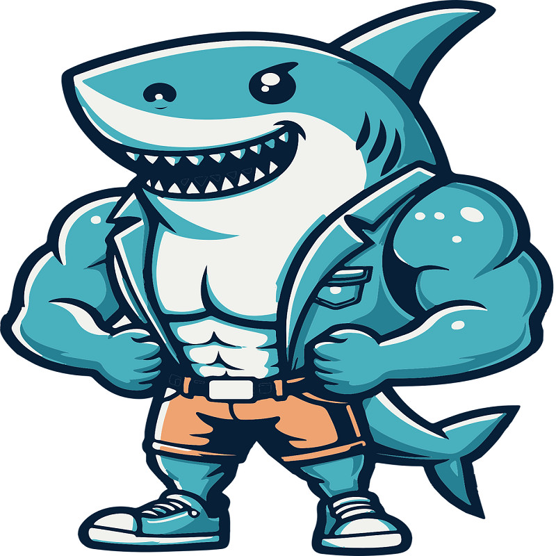 30 Custom Shark Guy Personalized Address Labels