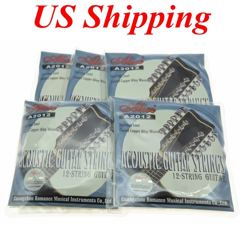 5x 12-String Acoustic Guitar Strings Coated Copper Alloy Wound 1st-12th String