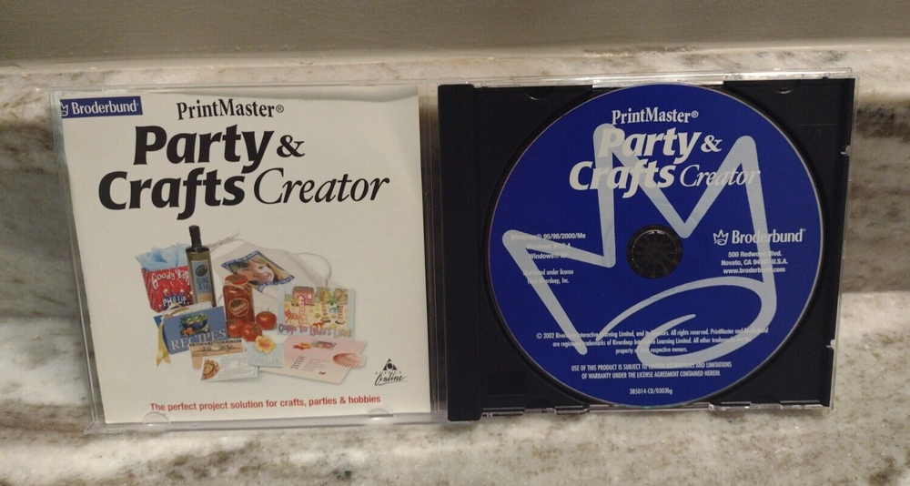 PrintMaster PARTY & CRAFTS CREATOR Windows 95/98/2000 | CD ROM Disk