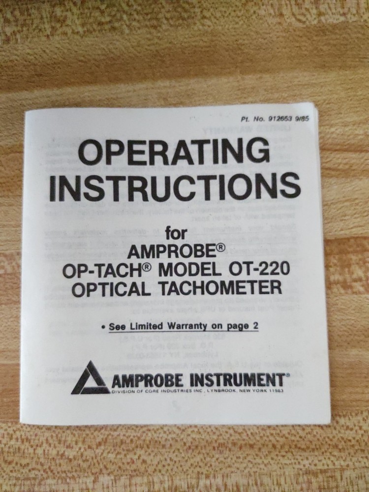 AMPROBE OT 220 Optical Tachometer BR.