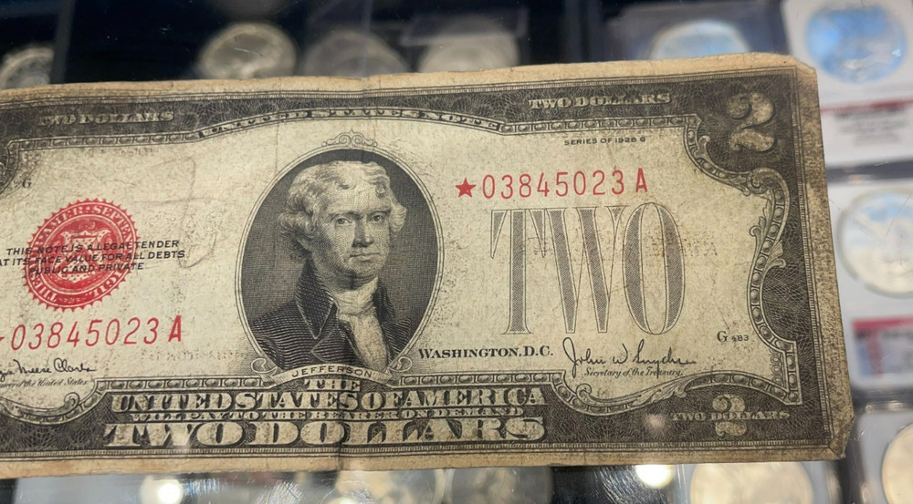 1928 Red Seal $2 Bill Star Note G Series