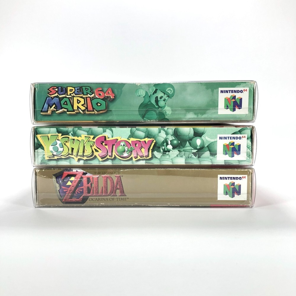 25 N64 Clear Plastic Box Protector Sleeve Case for Complete CIB Games