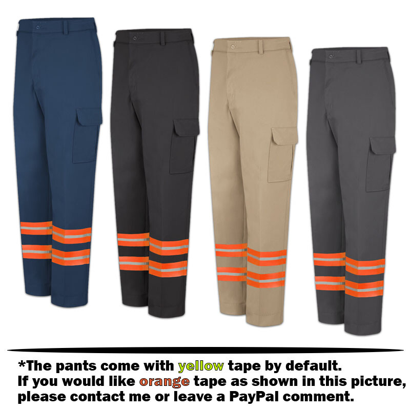 Red Kap Reflective Cargo Pocket Safety Hi Vis Work Pants Industrial Uniform