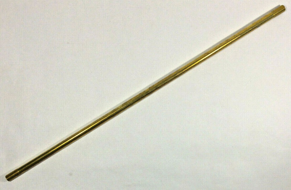 New 12" Solid Unfinished Brass Threaded Lamp Pipe, 1/8 IP (3/8") #BP323U