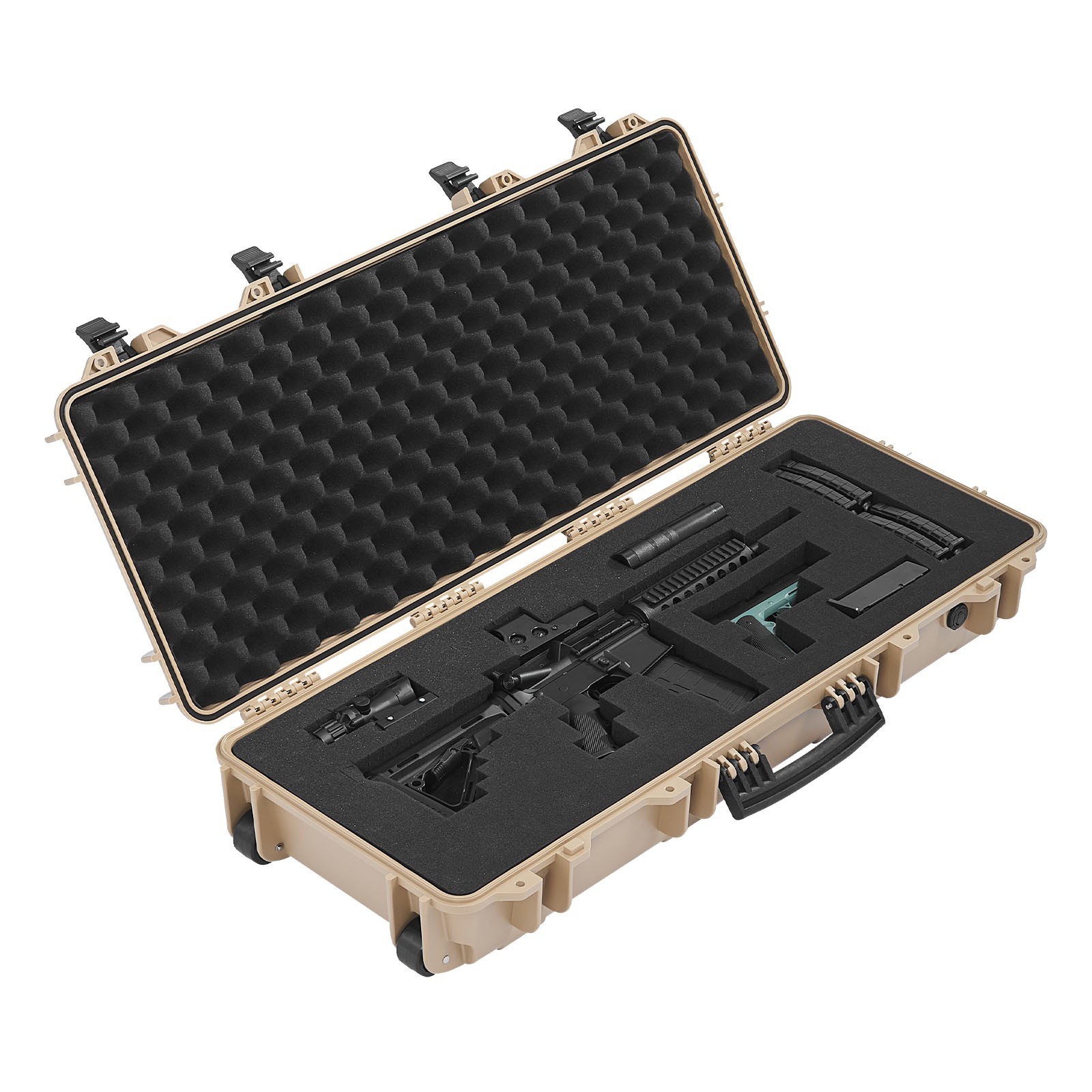 Uimoso Hard Rifle Case IP67 Waterproof Rifle Storage Case w/ Pre-cut Foam Khaki