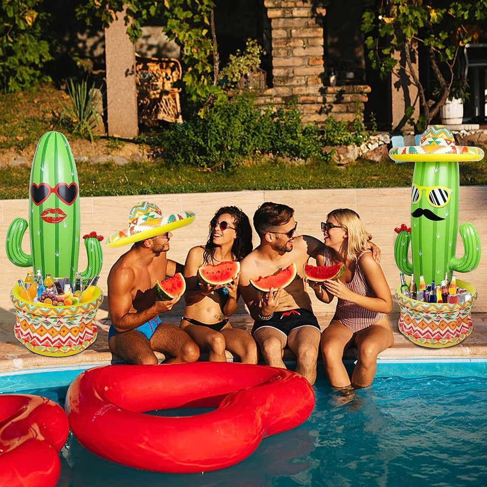 Novelty Inflatable Cactus Cooler Pair - Fiesta Theme