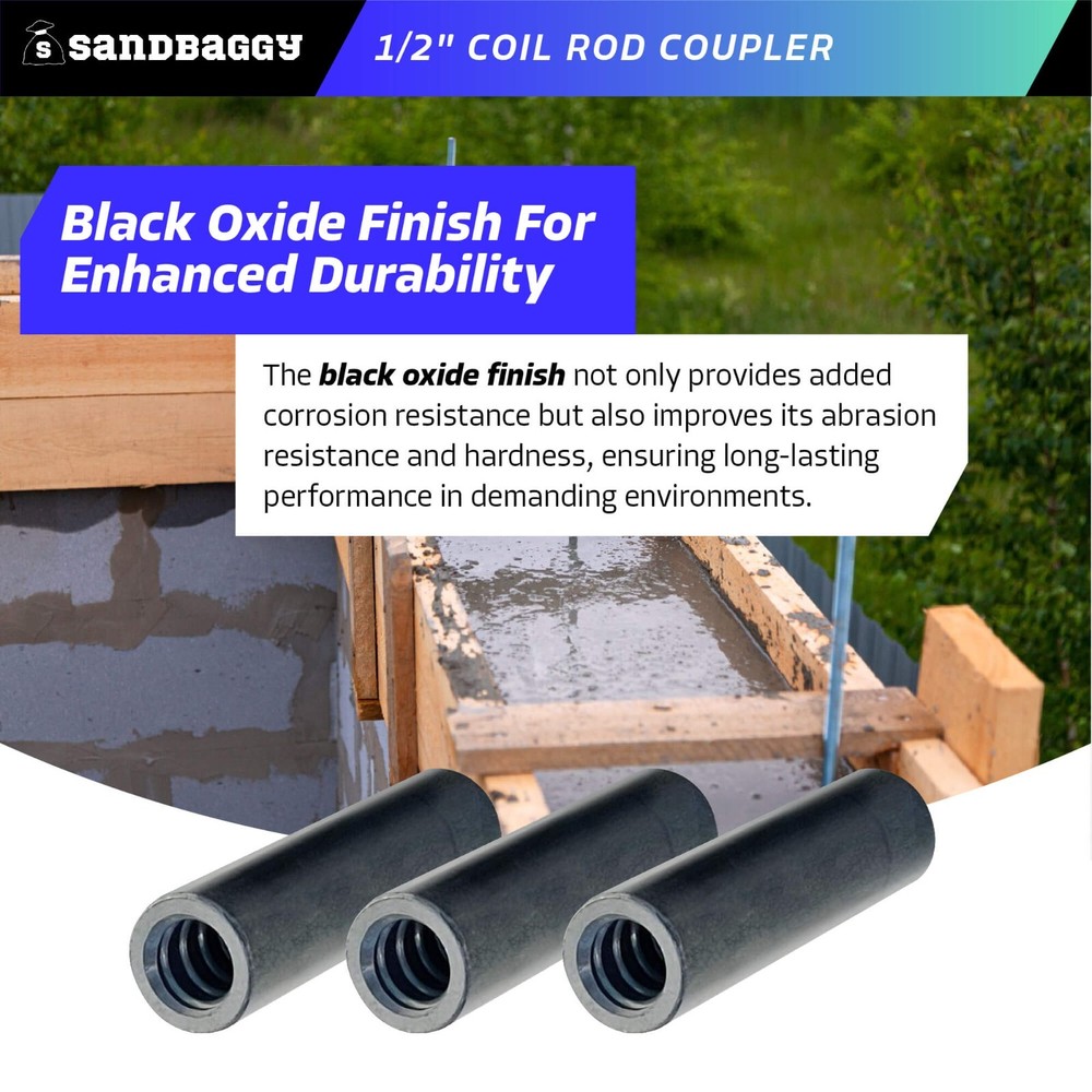 Sandbaggy 1/2" Coil Rod Coupler - Round Threaded Coupling Nuts