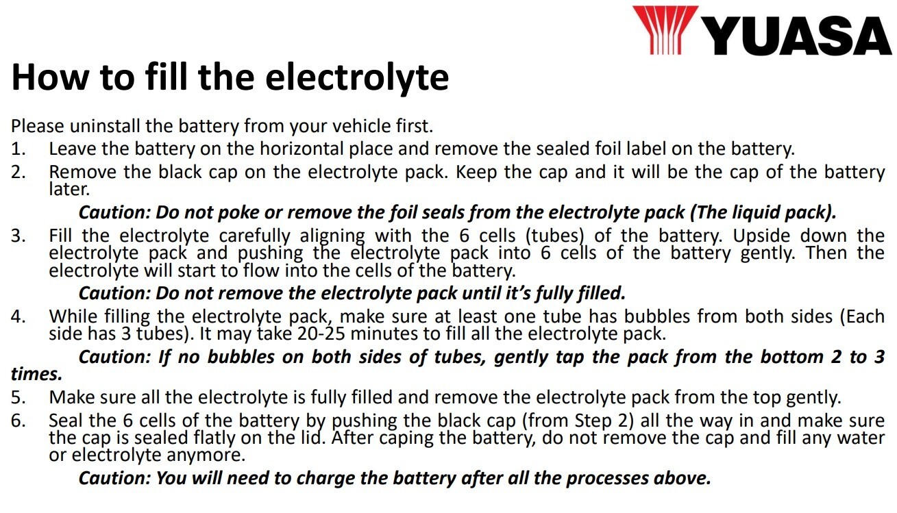 Yuasa YTX9-BS Maintenance Free Powersport Battery for Motorcycle, Scooter& ATV