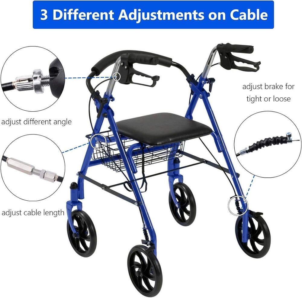 2 PCS 41” Rollator Brake Cable Drive Replacement for Black