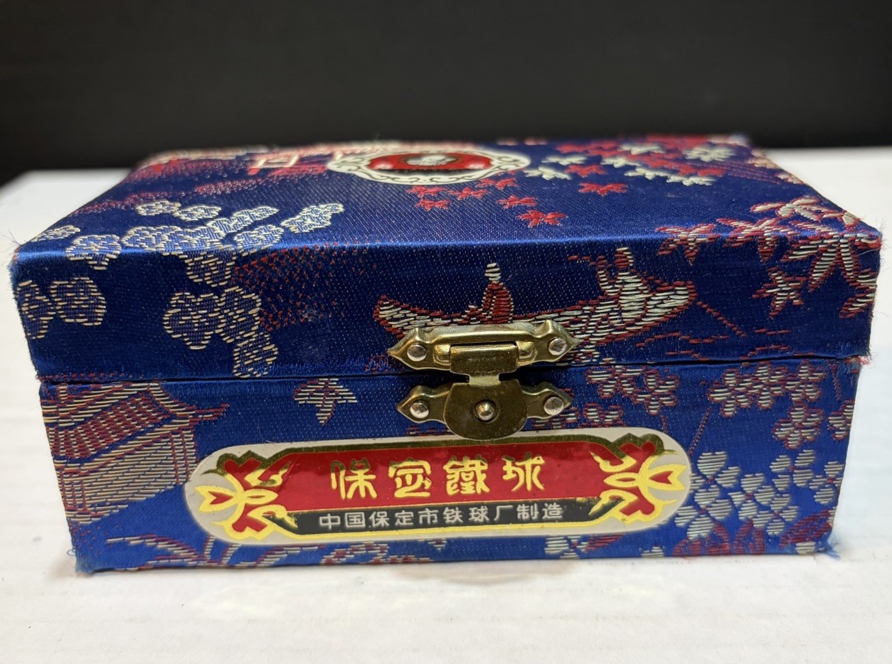 Vintage Chinese Baoding Shouxing Stress Relief Ringing Iron Chime Balls