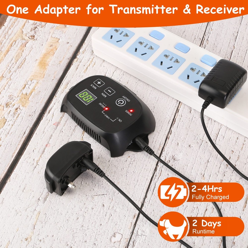 Wireless Dog Fence System w/ 2 Effective Training Modes -Adjustable Fence