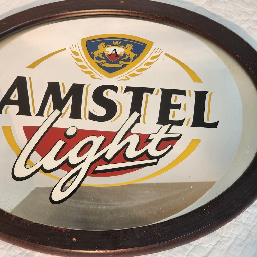 Amstel Light Beer Framed Oval Mirror