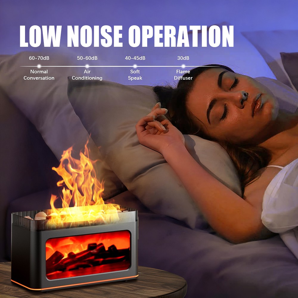 Flame Humidifier Ultrasonic Aromatherapy Essential Oil Diffuser with LED Light