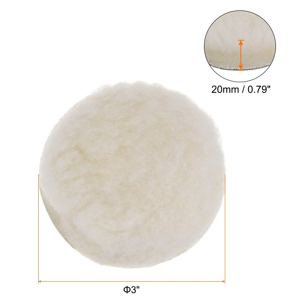 3pcs Wool Buffing Pads 3" Polishing Pad Polishing Buffing Pad Hook and Loop