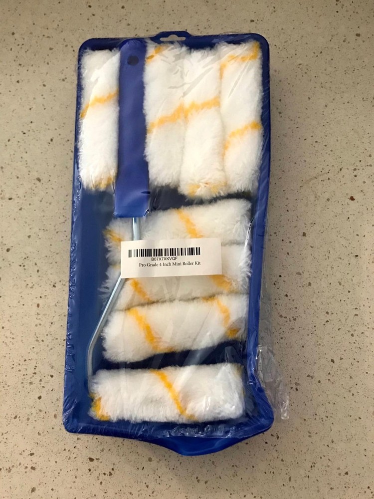 Paint Roller Kit, Plastic Paint Tray Mini Roller Frame Microfiber Covers, 10 Pcs