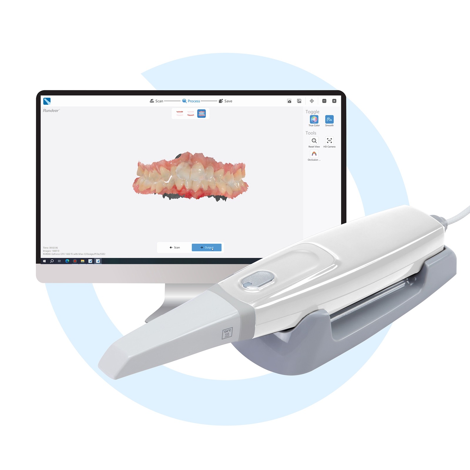 Dental 3D Intraoral Scanner Digital CAD/CAM fast Scanning Time