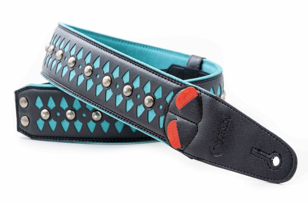 RightOn! Armour Design Guitar Strap; Teal