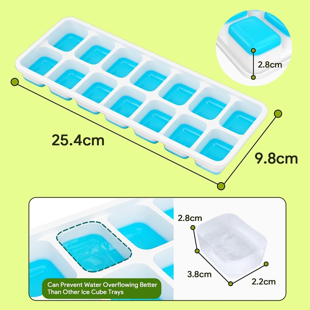 Ice Cube Trays 4 Pack, Airabc Silicone with Removable Lid, Easy-Release Flexi...
