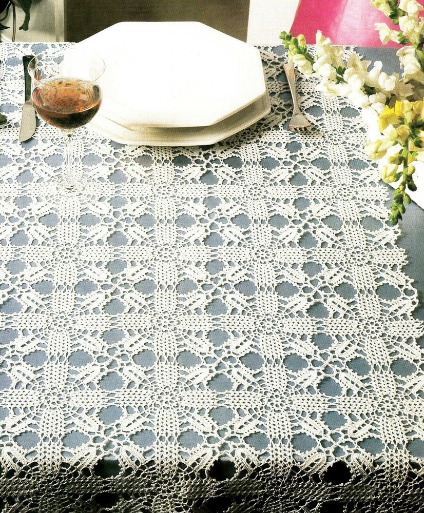 BEAUTIFUL Table Throw Tablecloth/Doily/Crochet Pattern INSTRUCTIONS ONLY