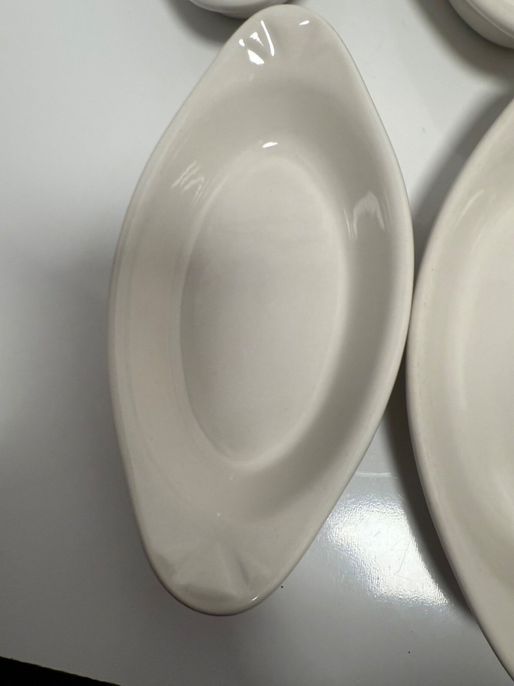 6 Augratin white heavy ceramic dishes