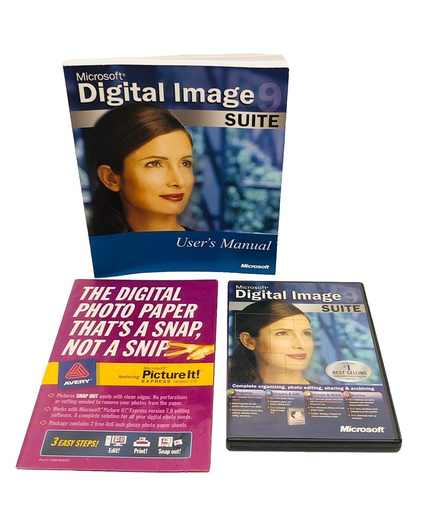 Microsoft Digital Image Suite 9 PC CD Rom Software 2 Disc Set 2003 Key Included