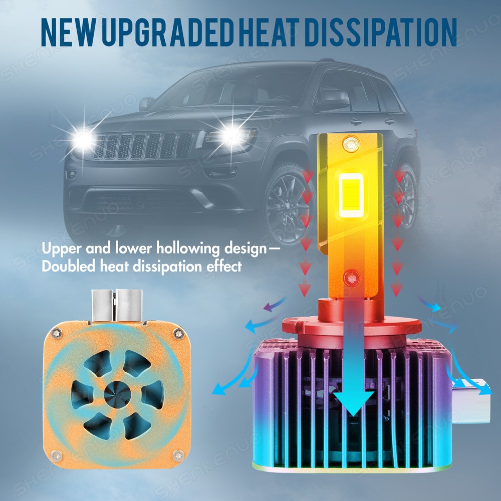 D1S D2S D3S D4S D5S LED Headlight Light Bulb Lamp Conversion Kit 6000K White 2PC