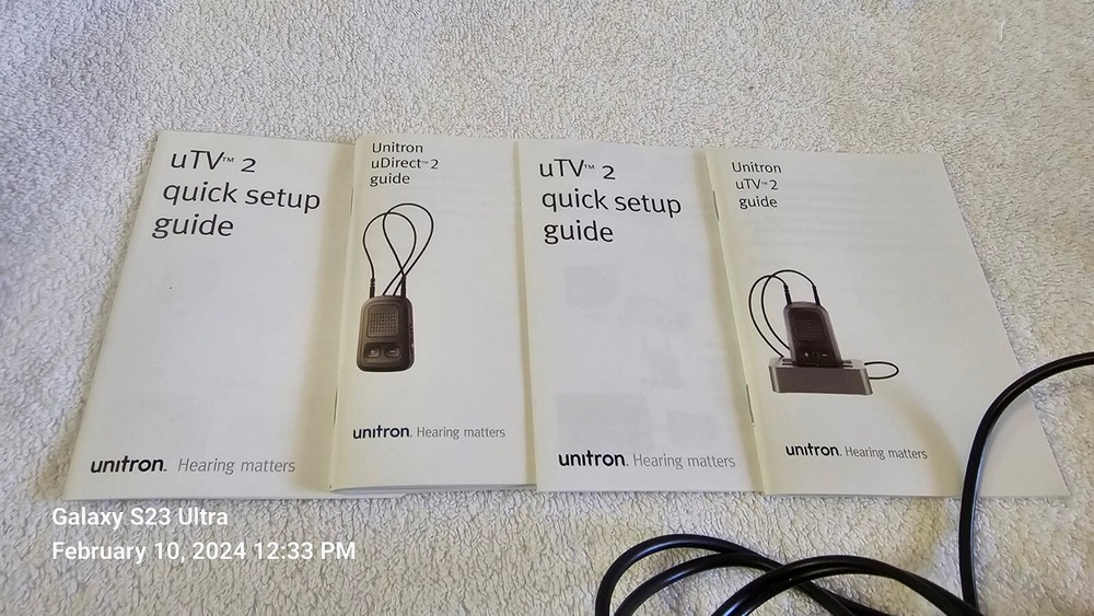 Unitron UTV 2 for Hearing Aids Wireless Bluetooth Streaming w/Manuals