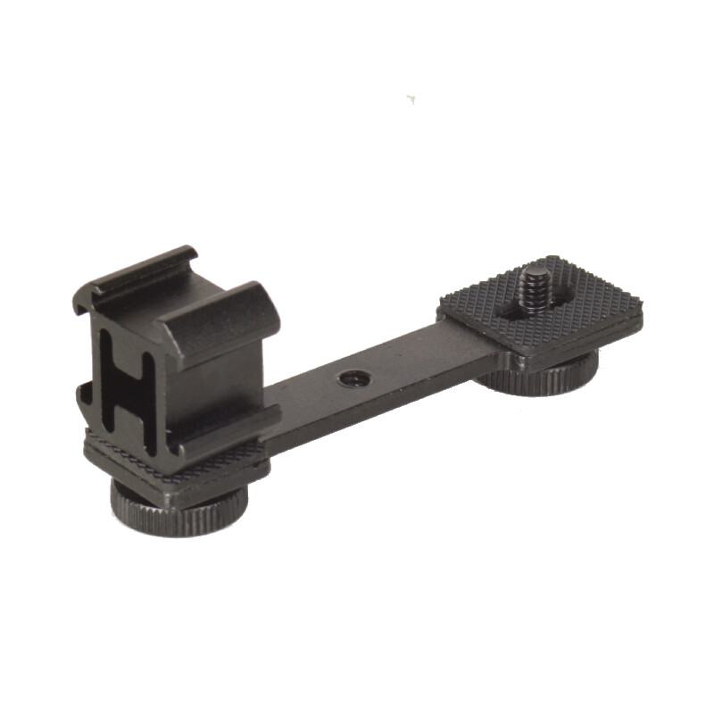 Triple Cold Shoe Mount Extension Flash Bracket Camera Mic Stand Adapter