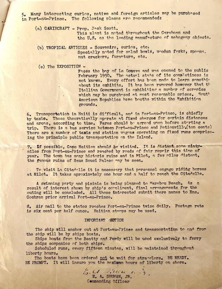 Post-WW2 USS Beatty DD756 Informational Booklet