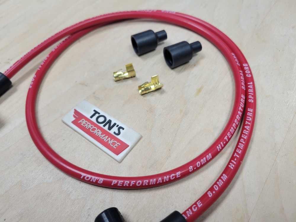 Ton's 28" Red Silicone Spark plug wire 8MM KIT SUPPRESSION CORE Universal 90*