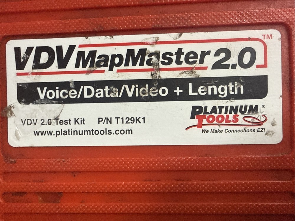 Platinum Tools T129K1 T129 Vdv MapMaster 2.0 cable coaxTester Kit case Good Work