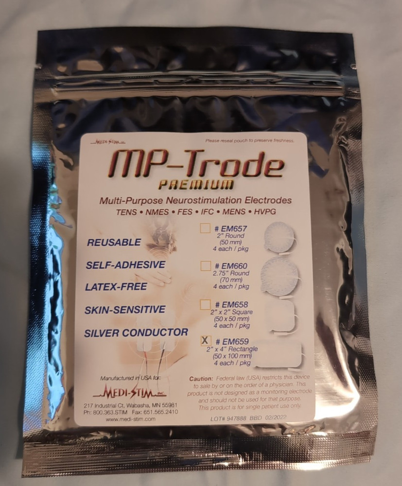 MP-TRODE PREMIUM ELECTRODES 2"x4” Rectangle - 1 pack (4 pads)
