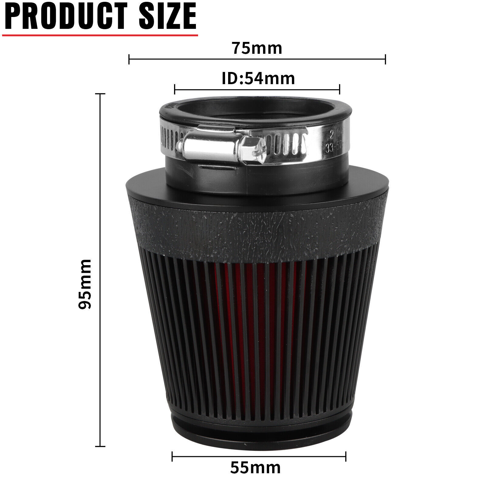 NIBBI Set of 4 High Flow Air Filter 54mm Pod For Honda CB650/750/900/1000/1100