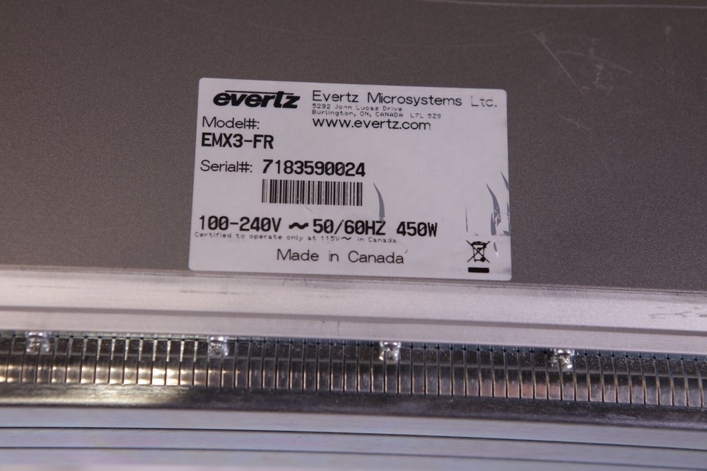 Evertz EMX3-FR Frame + EMX-FC Controller