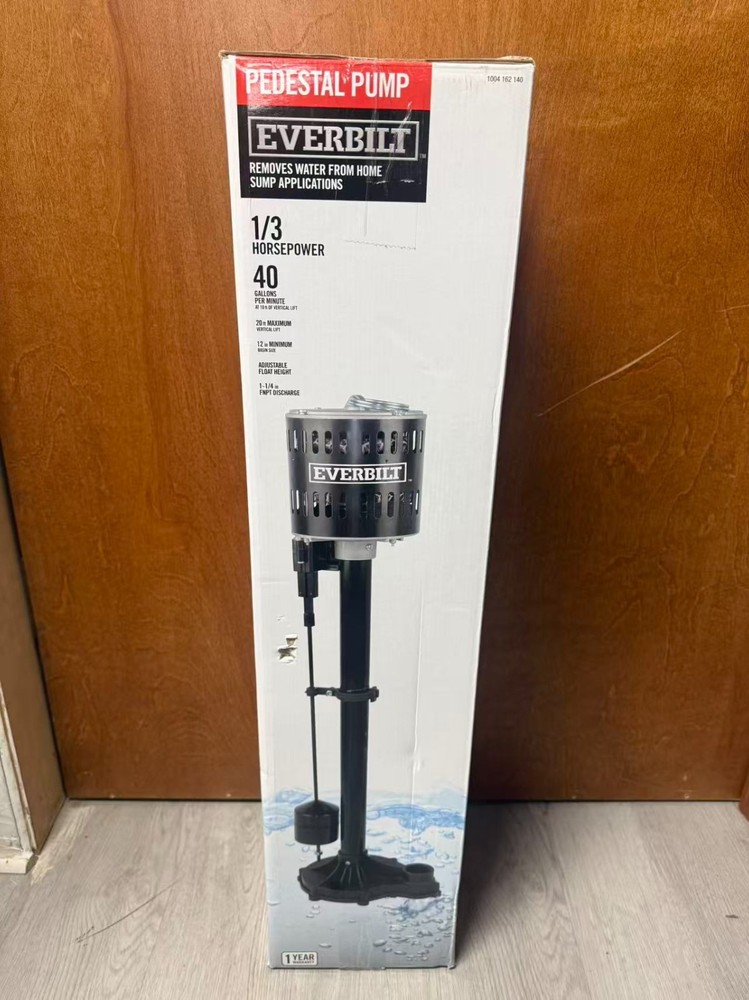Everbilt 1/3 HP Plastic Pedestal Sump Pump