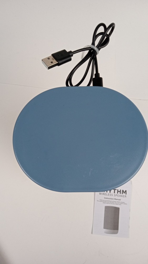 Rhythm Wireless Speaker Blue Portable Bluetooth Audio With Cable