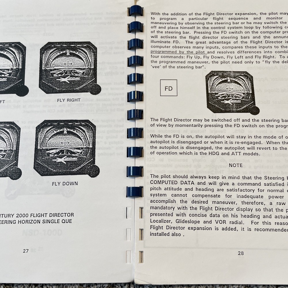 Century 2000 Autopilot Flight System Operating Manual 1997