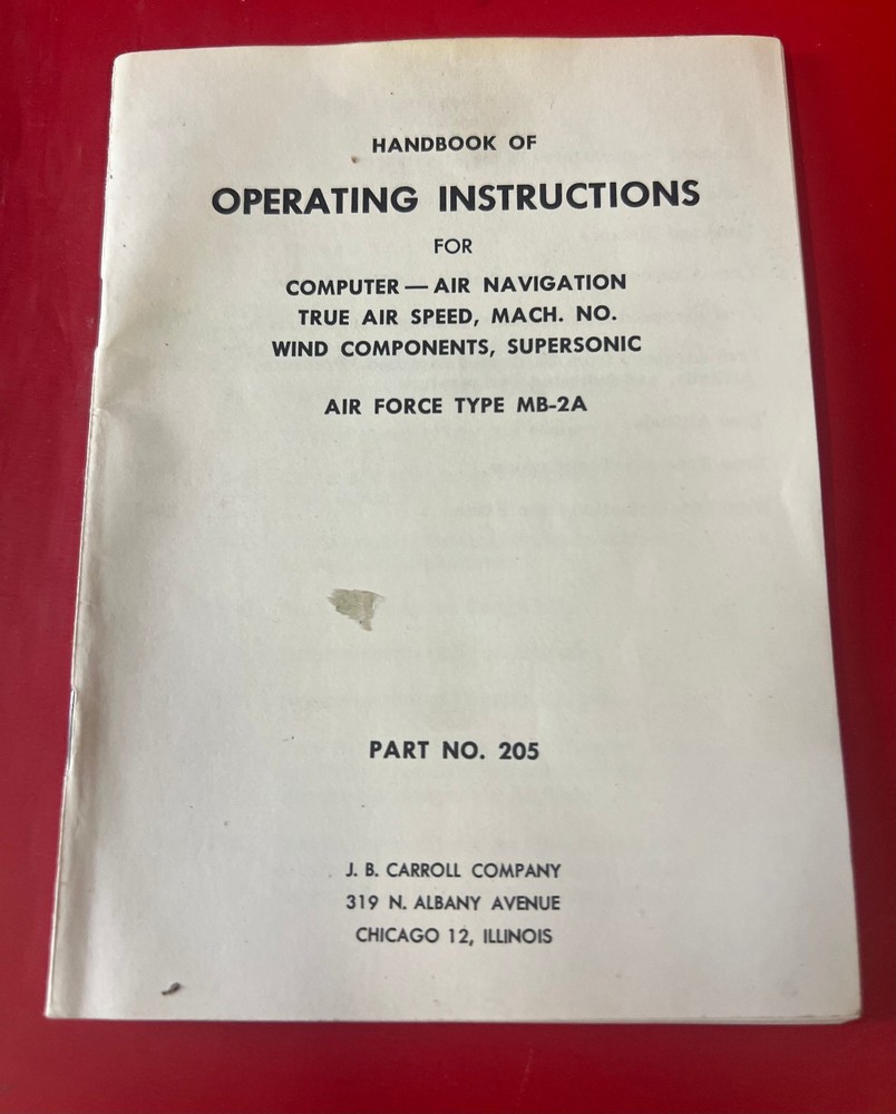 USAF/USN MB-2A SUPERSONIC NAVIGATION COMPUTER W/CASE