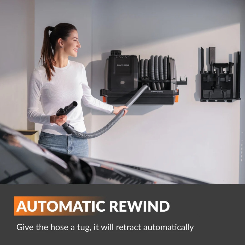 Giraffe Tools Wet and Dry Vacuum Cleaner Wall Mounted 1200W with Remote Control