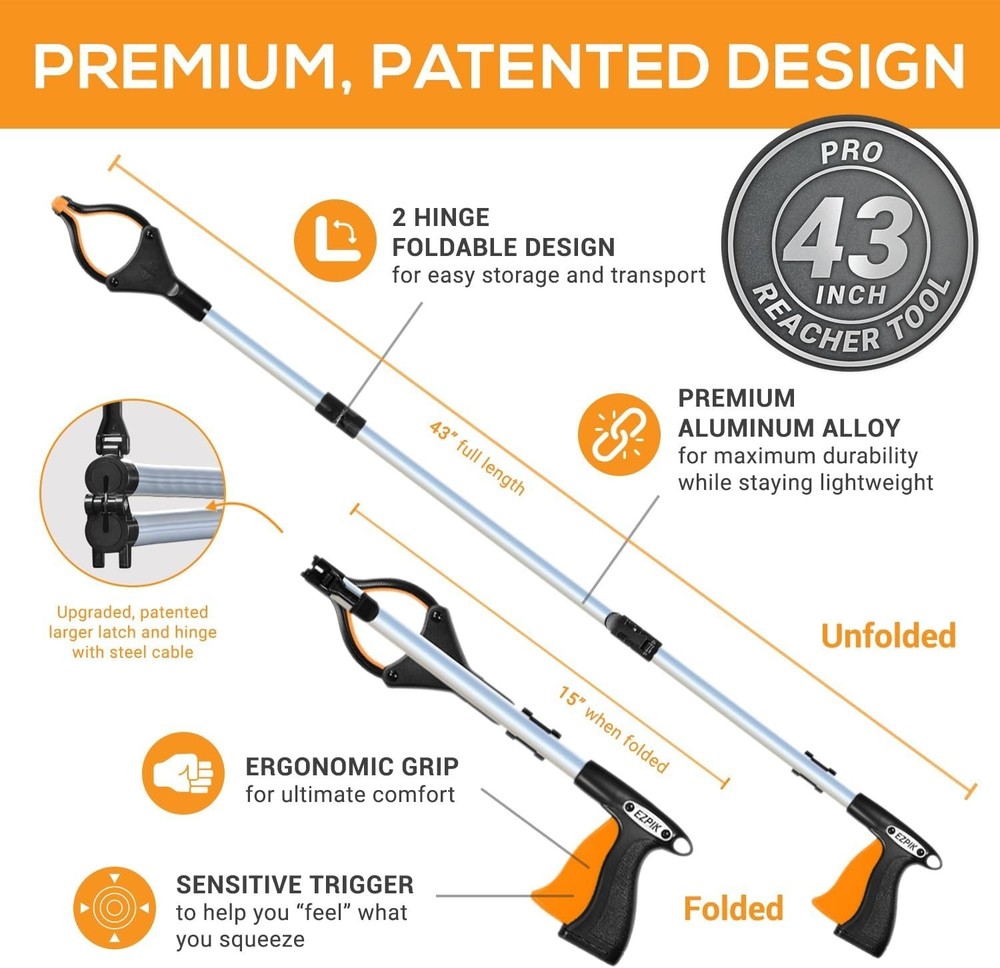 Adjustable Grabber Reacher - Mobility Solution for Elderly