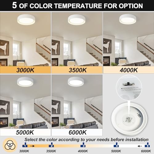 Dimmable Led Flush Mount Ceiling Light,15.75 Dimmable 15.75 Inch White