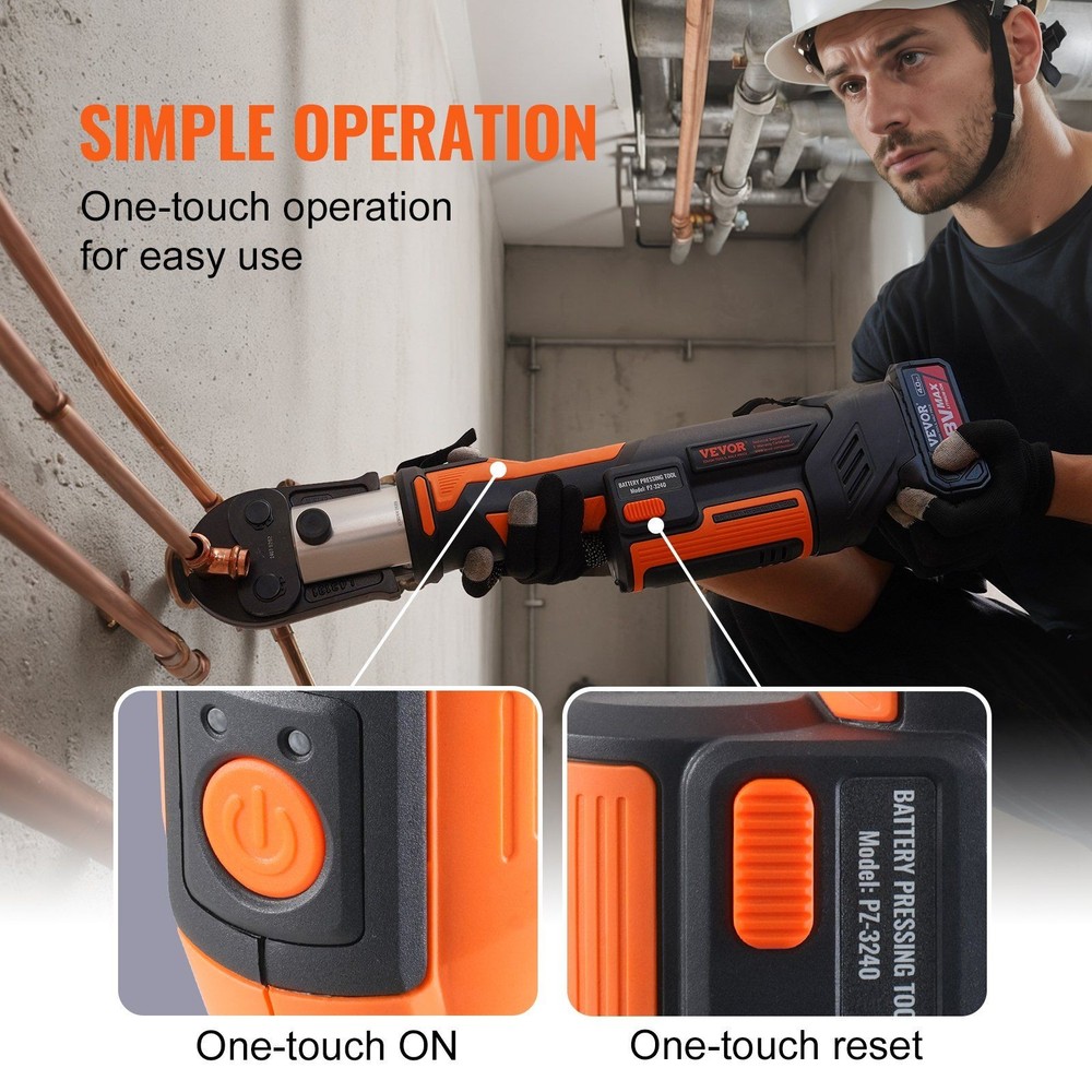 Portable Press Tool Kit 6 Jaws Battery-Driven Crimping System Professional