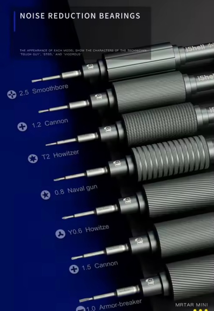 iShell Mortar Mini, TORQUE Precision Screwdriver 6 In 1 FULL SET
