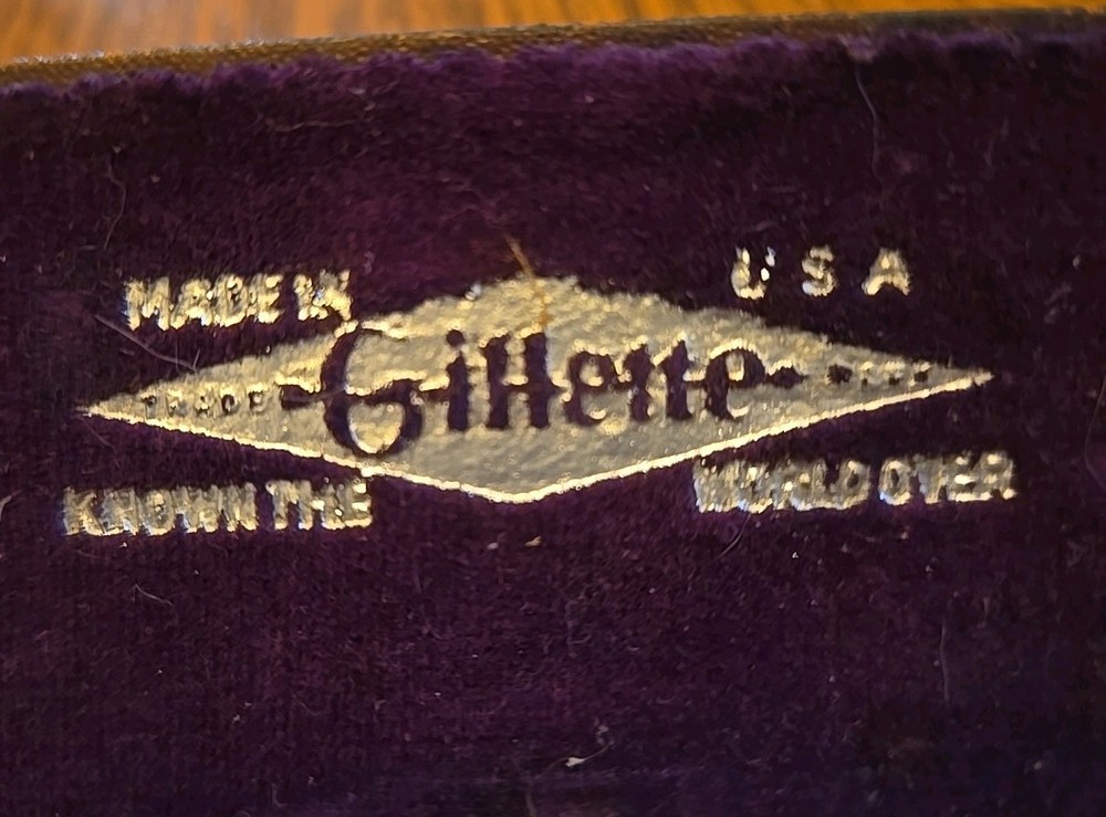 Vintage Gillette Razor Box Velvet Lined, Empty (#5)