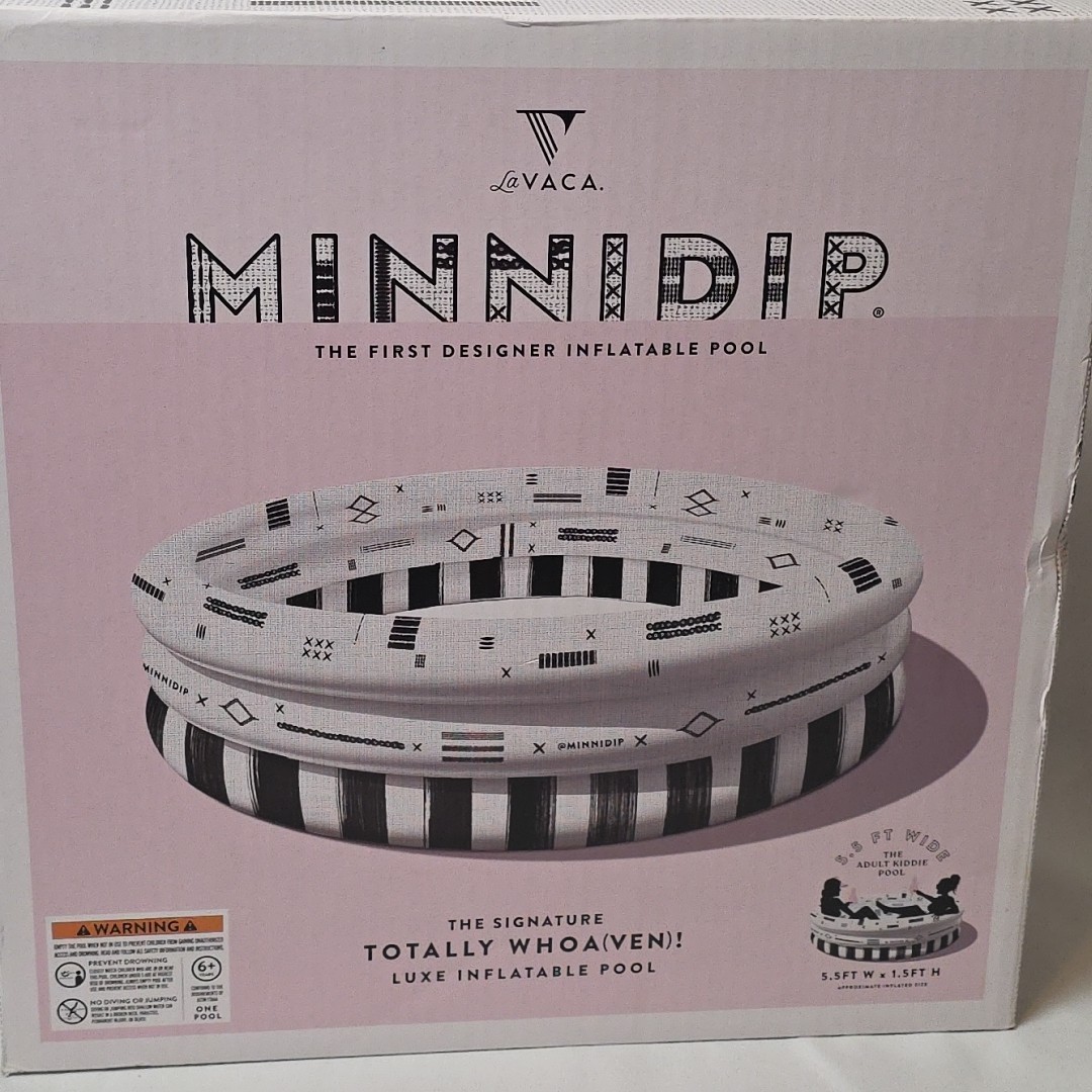 LA VACA MinniDip Totally Whoaven Inflatable Adult Kiddie Pool 5.5.FT W x 1.5FT H